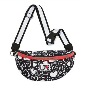 Brighton Black and White Heart Print Bag